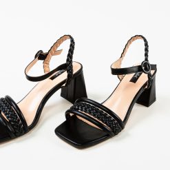 Sandale cu toc Anna Negre 4