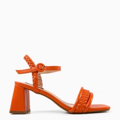Sandale cu toc Anna Portocalii 5