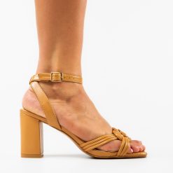 Sandale cu toc Antonela Camel 3