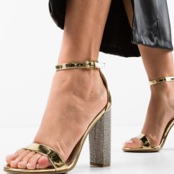 Sandale cu toc Archer Aurii 2