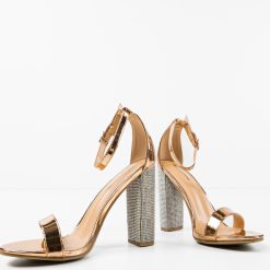 Sandale cu toc Archer Aurii 2 5