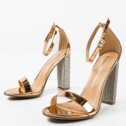Sandale cu toc Archer Aurii 2 6