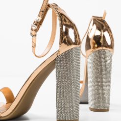 Sandale cu toc Archer Aurii 2 7
