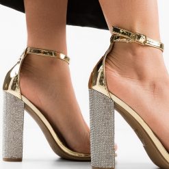 Sandale cu toc Archer Aurii 3