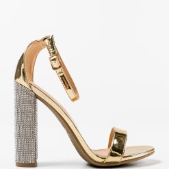 Sandale cu toc Archer Aurii 4