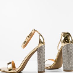 Sandale cu toc Archer Aurii 5
