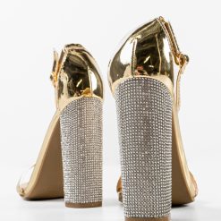 Sandale cu toc Archer Aurii 6