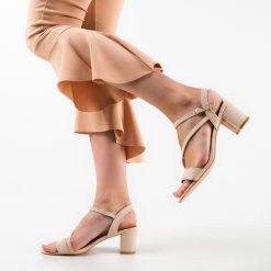 Sandale cu toc Arlon Bej 3