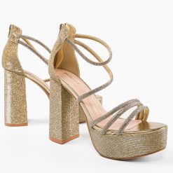 Sandale cu toc Asenneth Aurii 6