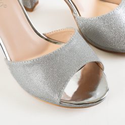 Sandale cu toc Berhane Argintii 5