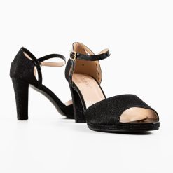 Sandale cu toc Berhane Negre 5