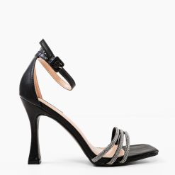 Sandale cu toc Biddy Negre 3