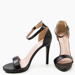 Sandale cu toc Caesonia Negre 3