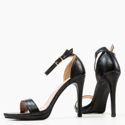 Sandale cu toc Caesonia Negre 5