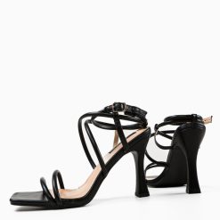 Sandale cu toc Carina Negre 5