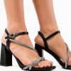 Sandale cu toc Chaggit Negre-Sandale cu toc-Sandale cu toc