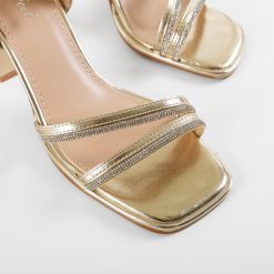 Sandale cu toc Chris Aurii 2 6