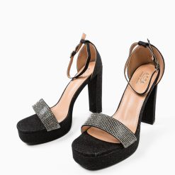 Sandale cu toc Chus Negre 3