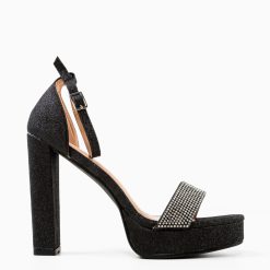 Sandale cu toc Chus Negre 4