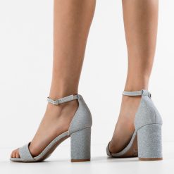 Sandale cu toc Dian Argintii 3