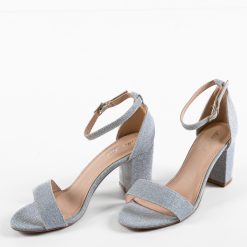 Sandale cu toc Dian Argintii 5