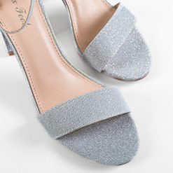 Sandale cu toc Dian Argintii 7