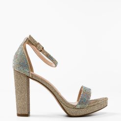 Sandale cu toc Evaristo Aurii 4