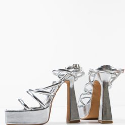 Sandale cu toc Everly Argintii 6