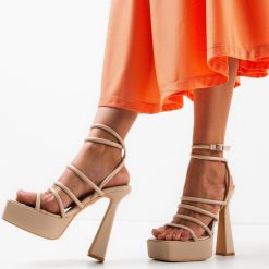 Sandale cu toc Everly Bej 2