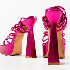 Sandale cu toc Everly Fuchsia 5