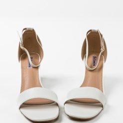 Sandale cu toc Ffion Albe 4
