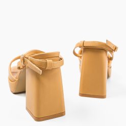 Sandale cu toc Flaviana Camel 6