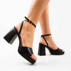 Sandale cu toc Flaviana Negre 1