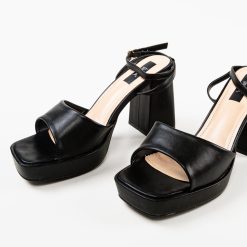 Sandale cu toc Flaviana Negre 5