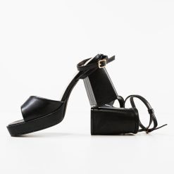 Sandale cu toc Flaviana Negre 7