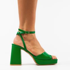 Sandale cu toc Flaviana Verzi 3