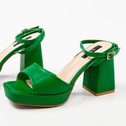 Sandale cu toc Flaviana Verzi 4
