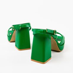 Sandale cu toc Flaviana Verzi 7