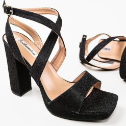 Sandale cu toc Florence Negre 4