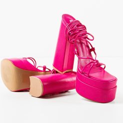 Sandale cu toc French Roz 4