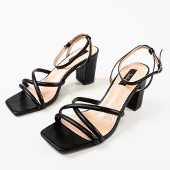 Sandale cu toc Frida Negre 4