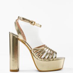 Sandale cu toc Gayatri Aurii 4