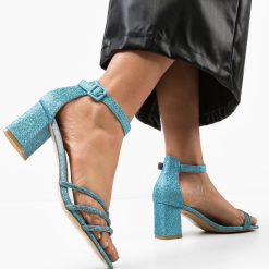 Sandale cu toc Geirmun Albastre 2