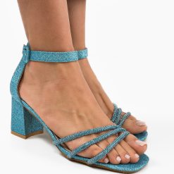 Sandale cu toc Geirmun Albastre 3