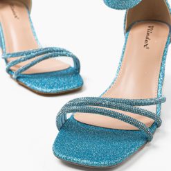 Sandale cu toc Geirmun Albastre 4