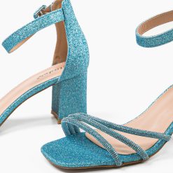 Sandale cu toc Geirmun Albastre 5