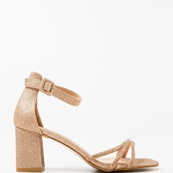Sandale cu toc Geirmun Aurii 3