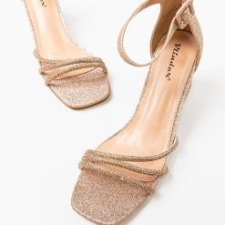 Sandale cu toc Geirmun Aurii 5