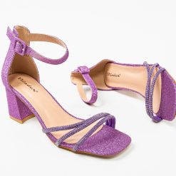 Sandale cu toc Geirmun Mov 3