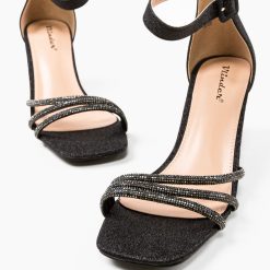 Sandale cu toc Geirmun Negre 6